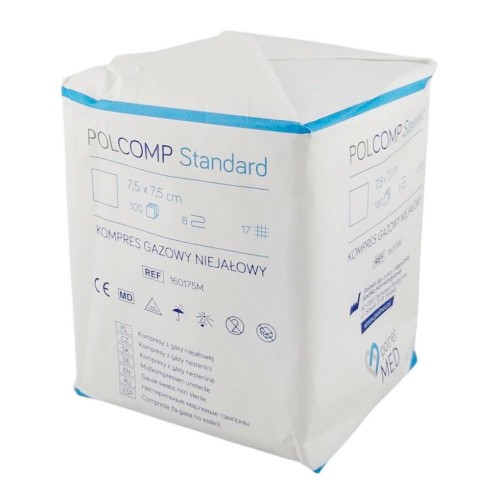 Kompresy-gazowe-7,5x7,5-polcomp-standard-6012