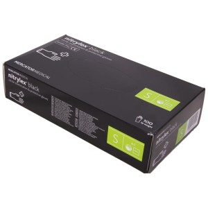 Rękawiczki NITRYLEX BLACK rozmiar XS nitrylowe CZARNE bezpudrowe (100 szt.)