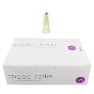 Igły do mezoterapii MESO-RELLE 0,3 x 4    30G x 1/6" M0130G04P żółte (25 szt.)