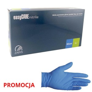 Rękawiczki EASYCARE NITRILE rozmiar L     BLUE ZARYS niebieskie nitrylowe bezpudrowe (100 szt.) PROMOCJA