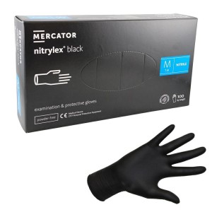 Rękawiczki NITRYLEX BLACK rozmiar M       nitrylowe CZARNE bezpudrowe ref. RD30104003_0001 (100 szt.)