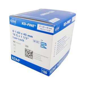 Igły iniekcyjne KD-Fine 1,6 x 40 16G      x 1 1/2" białe ref. 900437 (100 szt.)