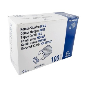 Koreczki luer lock COMBI PRO-OMNIA LOCK   NIEBIESKIE (100 szt.)