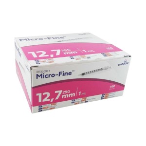 Strzykawki EMBECTA MICRO-FINE 1ml U100    insulinowe z igłą 0,33 x 12,7 wtopioną pomarańczowe PUDEŁKO ref. 320931 (10x10szt.)