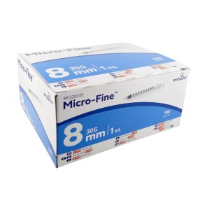 Insulin syringes EMBECTA MICRO-FINE 1ml U100 with needle 0,3 x 8 ref. 320935 (10x10pcs)
