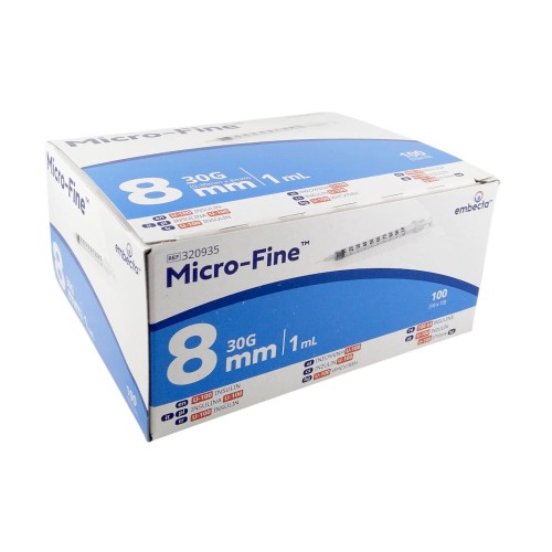 Strzykawki EMBECTA MICRO-FINE 1ml U100 insulinowe z igłą 0,3 x 8 ...