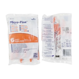 Insulin syringes EMBECTA MICRO-FINE 0,5ml U100 with needle 0,25 x 6 ref. 324904 (10 PIECES)