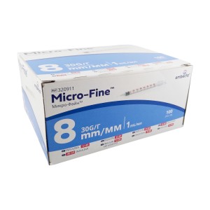 Insulin syringes EMBECTA MICRO-FINE 1ml U40 with needle 0,3 x 8 ref. 320911 (10x10pcs)