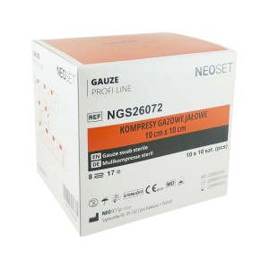 Gauze swabs STERILE 17T 8L 10x10cm 10pcs NEOSET PROFI LINE (10 peel pouches x 10pcs) BOX