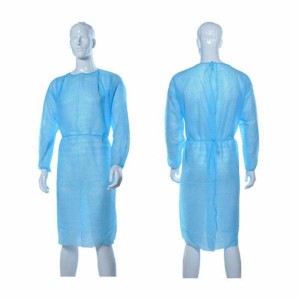 Medical gown with ELASTIC CUFFS size L (10 pcs) PREVIO MEDICAL BLUE non-woven 20g non-sterile