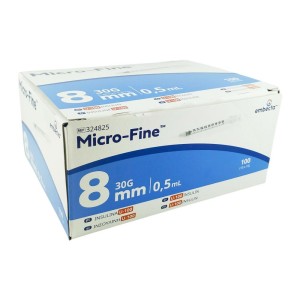 EMBECTA MICRO-FINE 0,5ml U100 strzykawki  insulinowe z igłą 0,3 x 8 30G wtopioną PUDEŁKO ref. 324825 (10x10szt.)