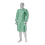 Medical gown with ELASTIC CUFFS size L (10 pcs) previoMEDICAL GREEN non-woven 20g non-sterile