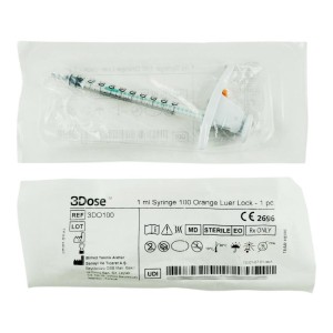 3Dose 1m Syringe 125 ORANGE ref. 3DO100/70024 (1 PIECE)