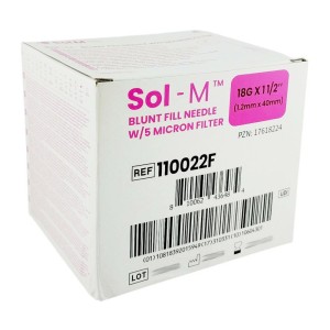 SOL-M BLUNT 1,2 x 40 18G igły do          pobierania leków Z FILTREM tępe 45 stopni ref. 110022F (100 szt.)