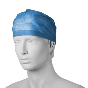 Surgical cap with rubber bands BLUE OPERO CARDBOARD BOX (100 pcs)