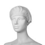 Bouffant cap "CLIP" WHITE OPERO packed in PE (100 pcs)