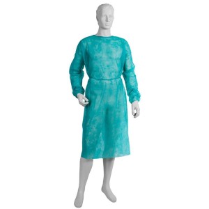 Fartuch medyczny z MANKIETEM rozm. L (10 szt.) J-MED ZIELONY włókninowy jednorazowy