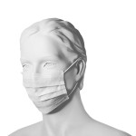 Maseczki chirurgiczne z GUMKAMI (50 szt.) OPERO BIAŁE włókninowe 3-warstwowe