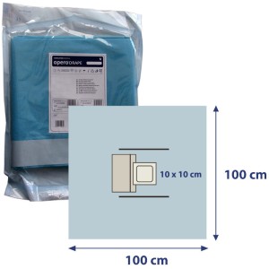 Serweta okulistyczna 100x100cm jałowa OPERO z oknem 10x10cm i kieszenią