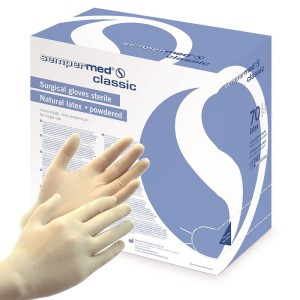 Rękawiczki jałowe SEMPERMED CLASSIC 6,5 chirurgiczne lateksowe jałowe pudrowane