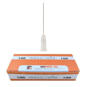 Igły do mezoterapii MESO-RELLE 0,4 x 40   27G x 1 1/2`` szare ref. AAL40 (100 szt.)