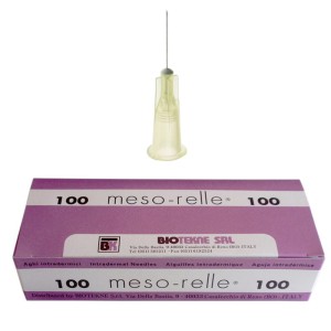 Igły do mezoterapii MESO-RELLE 0,3 x 25   30G x 1`` żółte ref. AM3025 (100 szt.)