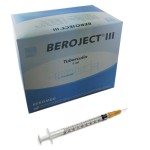 Strzykawki tuberkulinowe BEROJECT 1ml     (BEROMED) z igłą 0,5 x 16 nakładaną (100 szt.)