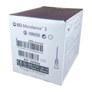 Igły iniekcyjne BD MICROLANCE 0,7 x 30 22G x 1 1/4" czarne (100 szt.)