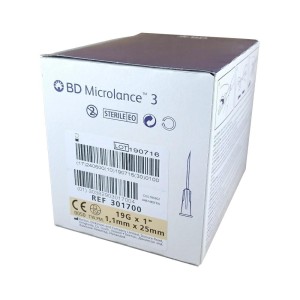Igły iniekcyjne BD MICROLANCE 1,1 x 25 19G x 1" kremowe (100 szt.)