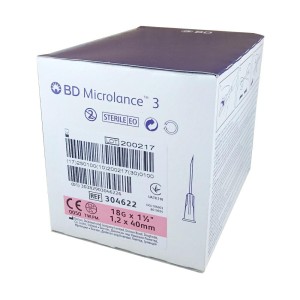 Igły iniekcyjne BD MICROLANCE 1,2 x 40 18G x 1 1/2" różowe (100 szt.)