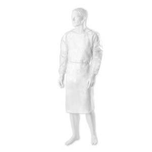 Fartuch medyczny rękaw na GUMKĘ rozm.L (10 szt.) BETATEX BIAŁY włókninowy 20g niejałowy