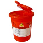 Pojemnik na odpady medyczne  0,7L KM-PROJEKT CZERWONY