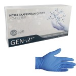 Rękawiczki nitrylowe GEN-X rozmiar M NIEBIESKIE bezpudrowe (100 szt.)