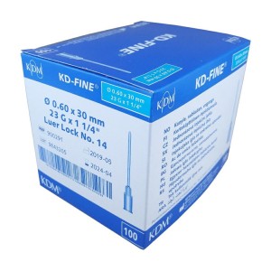 Igły iniekcyjne KD-Fine 0,6 x 40 23G niebieskie (100 szt.)