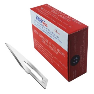 OSTRZA chirurgiczne jałowe j.u. nr 11 INTERGOS ze stali węglowej (100 szt.)