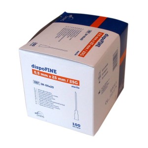 Igły iniekcyjne DISPOFINE 0,5 x 25 25G x 1/2" pomarańczowe (100 szt.)