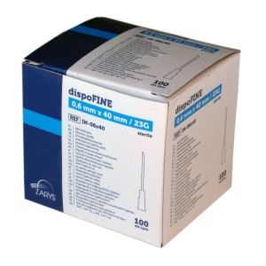 Igły iniekcyjne DISPOFINE 0,6 x 40 23G x 1 1/2" niebieskie (100 szt.)