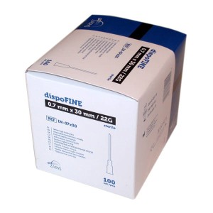 Igły iniekcyjne DISPOFINE 0,7 x 30 22G x 1 1/4" czarne (100 szt.)