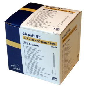 Igły iniekcyjne DISPOFINE 1,1 x 40 19G x 1 1/2" kremowe (100 szt.)