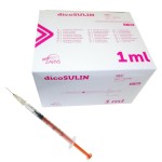 Strzykawki insulinowe DICOSULIN U100      (ZARYS) 1ml z igłą 0,4 x 13 nakładaną POMARAŃCZOWE (100 szt.)