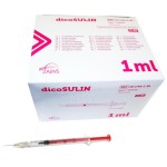 Strzykawki insulinowe DICOSULIN U40       (ZARYS) 1ml z igłą 0,4 x 13 nakładaną CZERWONE (100 szt.)