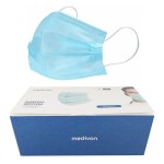Maseczki chirurgiczne z GUMKAMI typ II (50 szt.) MEDIVON NIEBIESKIE włókninowe 3-warstwowe