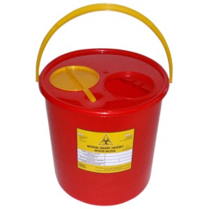 Pojemnik na odpady medyczne 10L MED-PLAST CZERWONY