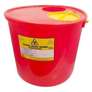 Pojemnik na odpady medyczne 20L MED-PLAST CZERWONY