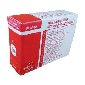 OSTRZA chirurgiczne ZARYS nr 10 jałowe ze STALI WĘGLOWEJ (100 szt.)