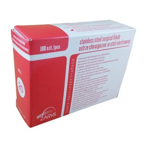 OSTRZA chirurgiczne jałowe j.u. nr 20 ZARYS ze STALI NIERDZEWNEJ (100 szt.)