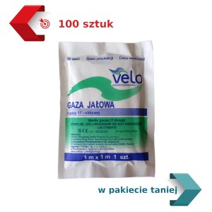 Gaza opatrunkowa JAŁOWA 1 m2 17N VELO 1m x 1m (100 szt.)