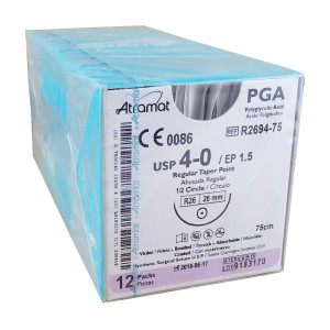 Szwy ATRAMAT PGA 4/0 R-26 długość 75cm    igła 1/2 koła okrągła ref. R2694-75 (12 szt.)