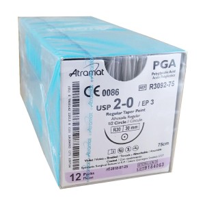 Szwy ATRAMAT PGA 2/0 R-30 długość 75cm    igła 1/2 koła okrągła ref. R3092-75 (12 szt.)