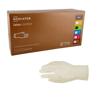 Rękawiczki LATEX COMFORT rozmiar S POWDER-FREE lateksowe bezpudrowe (100 szt.)